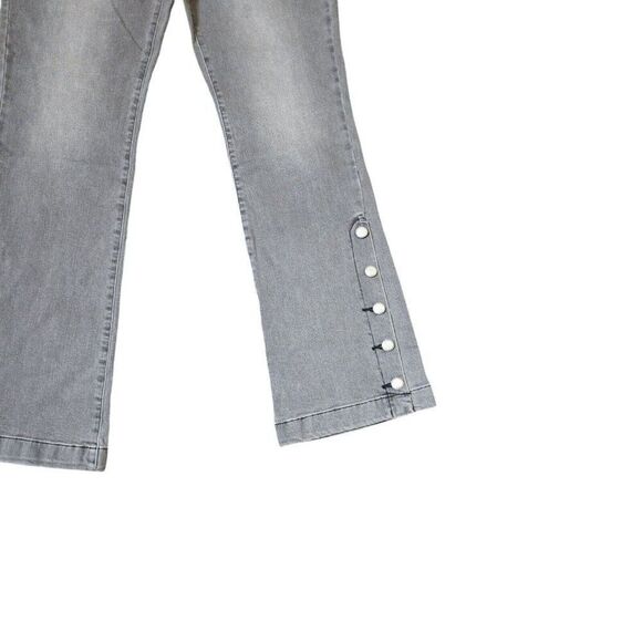 G by Giuliana Faded Low Rise Denim Jeans Leg Grommets Womens Size 12 Gray - Picture 2 of 6